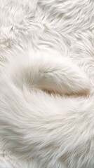 Fototapeta premium Macro shot of dense fluffy polar fox fur cool lighting textured detail nature setting close-up perspective