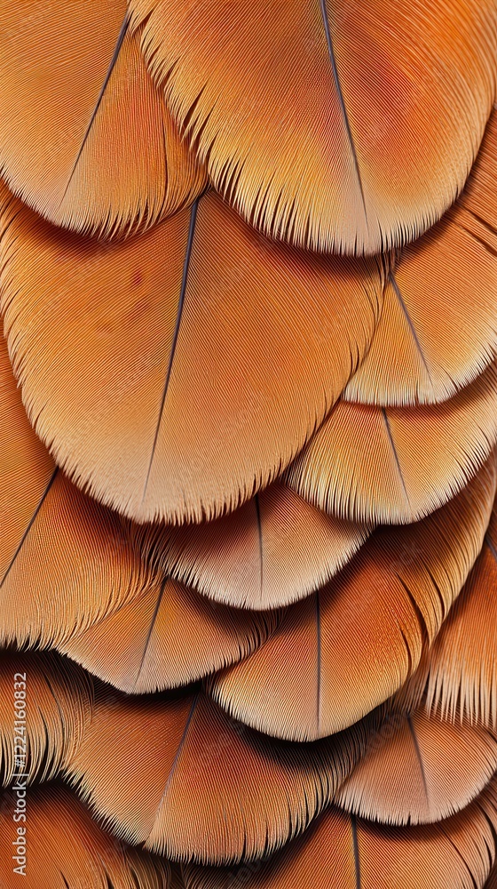 Poster macro shot of quail feathers nature close-up soft tones detailed patterns
