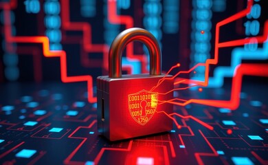 A shield and padlock symbolizing robust protection against computer viruses, ensuring secure and safe digital experiences.