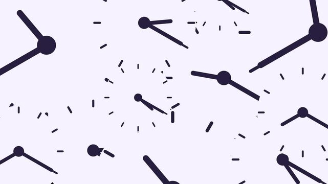 Abstract background animation features overlapping clock elements in neutral tones. Suitable for time and productivity themes.