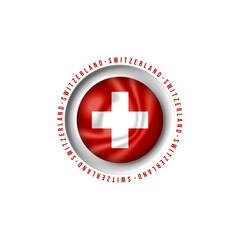 Obraz premium Switzerland country flag vector with circular design