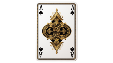 Ace of Spades Playing Card on a transparent background