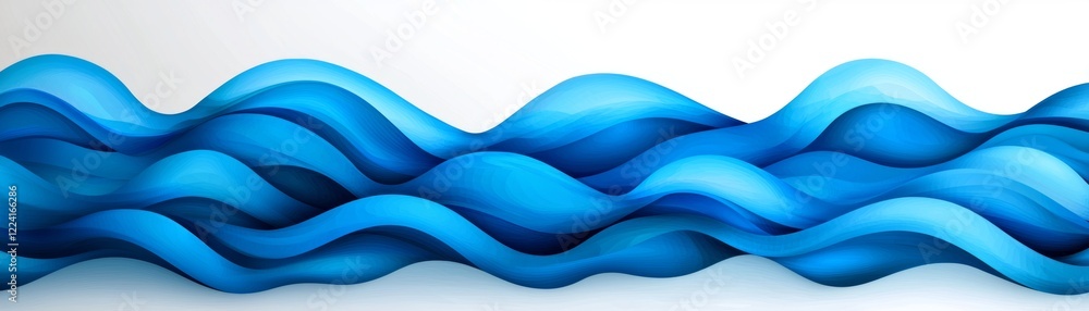 Poster a flowing design of blue waves creates a serene and dynamic visual effect, evoking a sense of calm a
