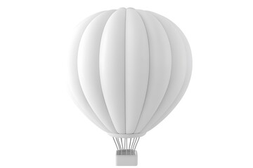 Fototapeta premium Three Pastel Hot Air Balloons Against a White Background