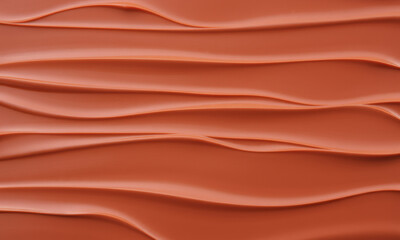 Fototapeta premium Smooth chocolate surface with flowing waves, rich texture, and warm color. Perfect for dessert backgrounds or culinary themes