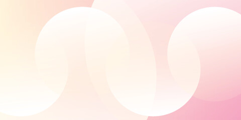 Minimalist banner background, pastel colorful, pink and yellow gradations. Circle effect style geometric, abstract background.
