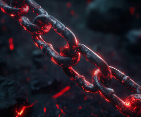 Exploding Chains Fragmenting Metal in Molten Lava