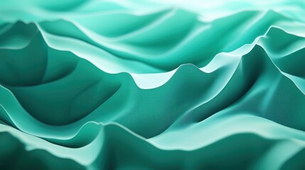 Obraz premium Close-up of flowing teal fabric showcasing elegant folds and texture.