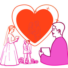 Happy valentine day illustration vector art,
