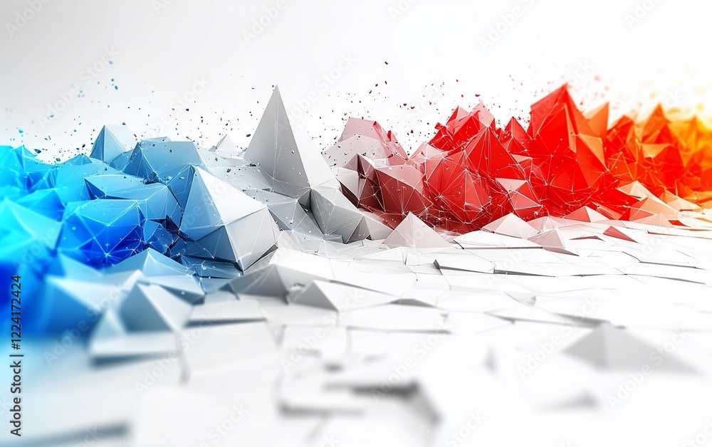 Poster Abstract colorful low poly geometric background.
