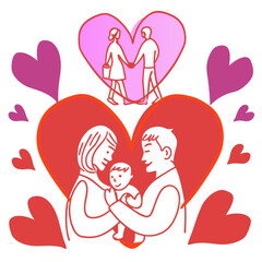 Happy valentine day illustration vector art,