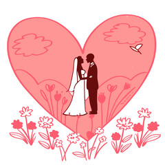 Happy valentine day illustration vector art,