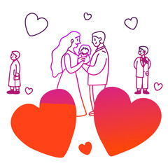 Happy valentine day illustration vector art,