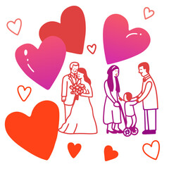 Happy valentine day illustration vector art,