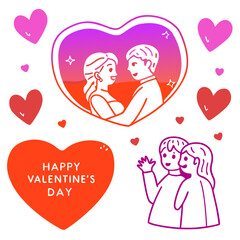 Happy valentine day illustration vector art,