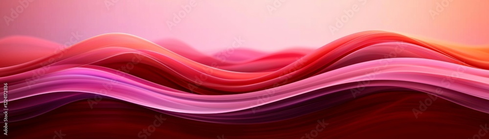 Aufkleber a vibrant wave pattern in shades of red and pink, creating a dynamic and fluid visual effect reminis