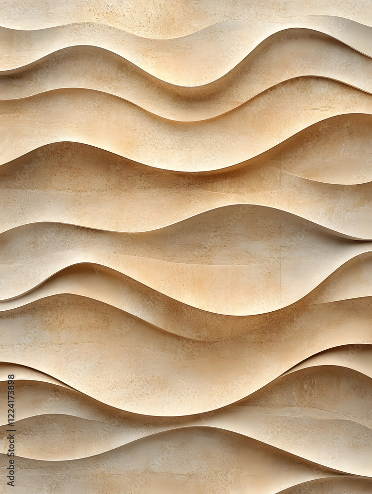Poster abstract wavy beige textured surface for modern design and artistic background : generative ai