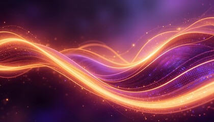 Fototapeta premium Abstract Orange and Purple Glowing Wave Design
