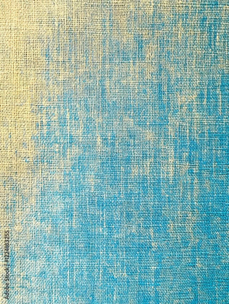 Poster vintage blue textured fabric background with burlap weave and retro design : generative ai