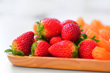 Strawberries in close-up and beautiful.