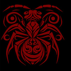 sketch of a tribal Spider tattoo. vector drawing of a spider. spider logo