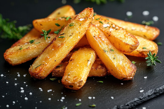 Plate of baked potatoes with par pars and par parise.