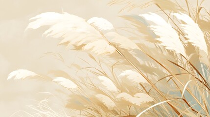 Reed grass design with detailed textures, reflecting natural elements and greenery.