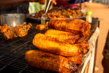 Plantains on the grill