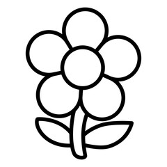 cute kawaii Flower outline cartoon doodle illustration