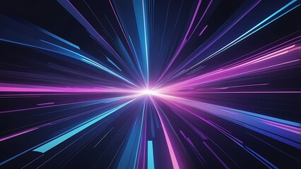 digital artwork featuring a dynamic, abstract design with a burst of vibrant colors emanating from a central point, creating a sense of motion and depth