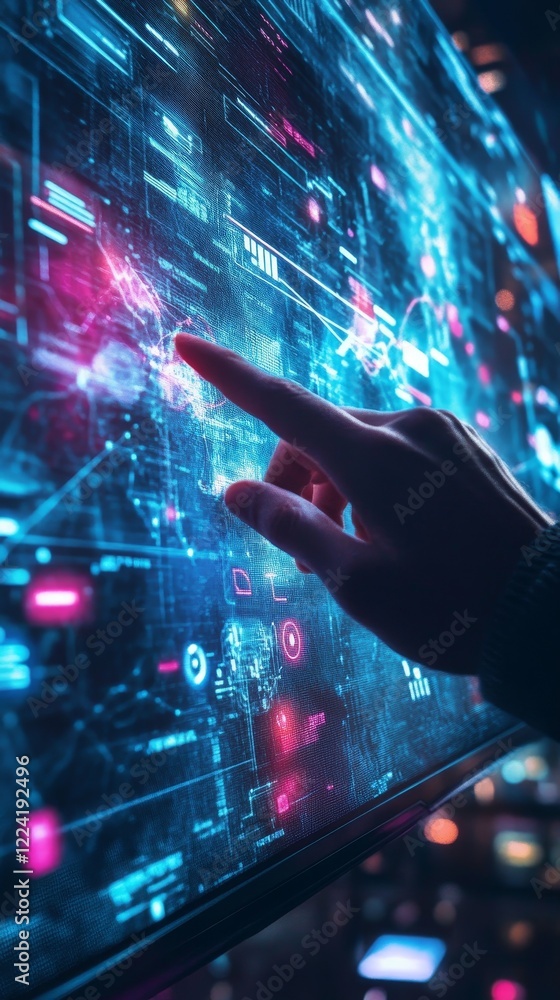 Poster exploring innovative digital interfaces: the future of technology and interaction