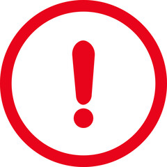 red Exclamation mark icons in line style. Danger alarm. Caution risk business concept. Hazard warning attention sign with exclamation mark symbol.