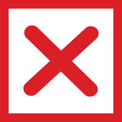 Obraz premium line Red cross sign icon. Wrong mark. Red cross X symbol. Red grunge X icon. Cross brush sign isolated on white background.