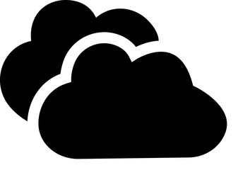 Black Cloud icon in trendy flat style. Cloud web icon. Cloud symbol for your web site design, logo, app, UI. Cloud shapes design . Data technology icon.