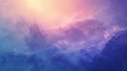 A delicate mist of blue and purple smoke fading into a soft dark void, creating a calming atmosphere.