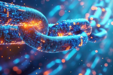 Abstract Digital Chain: Futuristic Blockchain Technology Concept