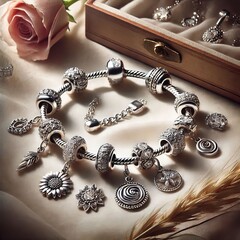 Bracelet Charm Bracelet Sterling Silver Customizable Sterling si