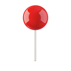 Red Lollipop Isolated on Transparent Background