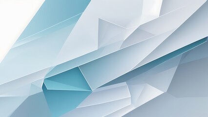 Obraz premium digital abstract artwork featuring a geometric style with a focus on sharp, angular shapes consists of overlapping translucent polygons, primarily in shades of blue and white