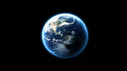 Fototapeta premium Glowing Earth with abstract network connections, symbolizing global connectivity and unity in a vast universe