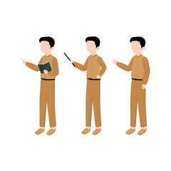 Male Teacher Teaching in front of Class. Education Teacher Illustration