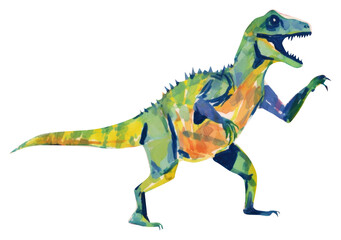 Obraz premium PNG Full body dinosaur dancing animal art representation.