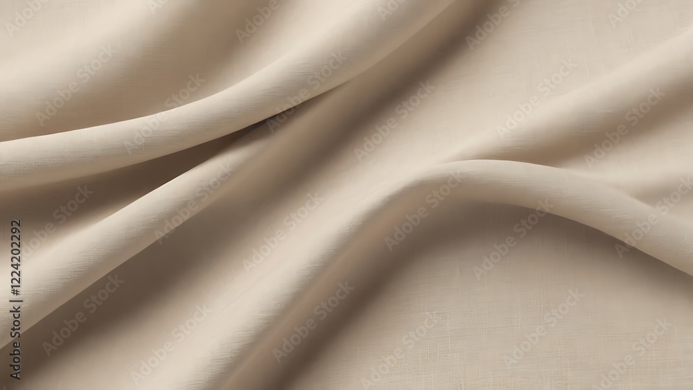 Poster close up photograph of a piece of fabric, showcasing a smooth and elegant texture arranged in a swir