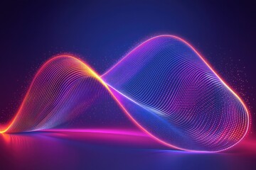 Colorful abstract wave pattern with a dynamic flow, showcasing vibrant hues of blue, pink, and purple against a dark background.