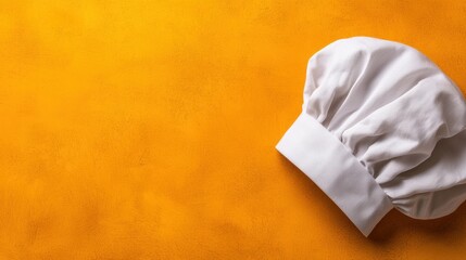 White chef hat on orange background
