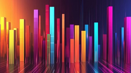 Obraz premium Vibrant, colorful digital bars showcasing a modern design. Ideal for backgrounds, presentations, or any creative project needing dynamic visuals.
