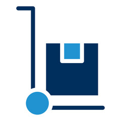 Cart Box Blue Color Icon