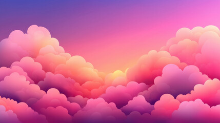 Fototapeta premium Vibrant clouds glowing with soft gradients at sunset