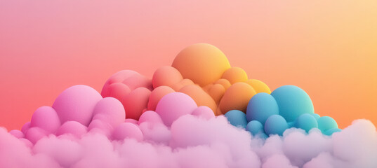 Soft pastel clouds with glowing gradient sky