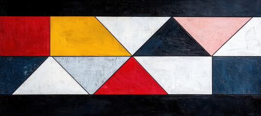 Abstract geometric art with bold triangles and vibrant colors